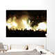 Cheering crowd at concert, musicians on the stage Wall Mural
