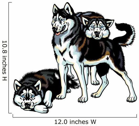 Three Siberian Husky Dogs Wall Decal