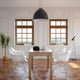 Elegance Dining Room With Classic Wooden Table And Cozy Chairs 