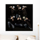 Retro style paparazzi press photographers with vintage cameras Wall Mural
