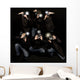 Retro style paparazzi press photographers with vintage cameras Wall Mural