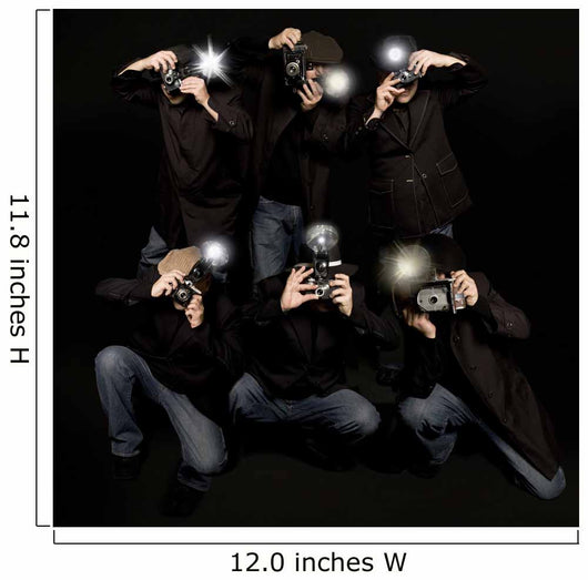 Retro style paparazzi press photographers with vintage cameras Wall Mural