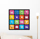 love icons set in flat style. Wall Decal