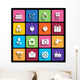 love icons set in flat style. Wall Decal