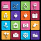 love icons set in flat style. Wall Decal