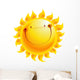 Happy yellow smiling sun cartoon character 