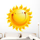 Happy yellow smiling sun cartoon character 
