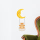 Teddy Bear Swinging in Moon Wall Decal