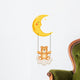 Teddy Bear Swinging in Moon Wall Decal
