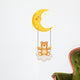 Teddy Bear Swinging in Moon Wall Decal