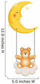 Teddy Bear Swinging in Moon Wall Decal