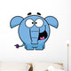 Happy Blue Elephant Wall Decal
