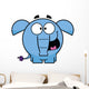 Happy Blue Elephant Wall Decal
