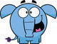 Happy Blue Elephant Wall Decal