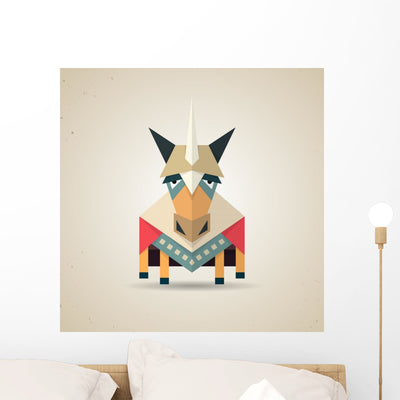 Magic Cute Origami Unicorn shown on a wall
