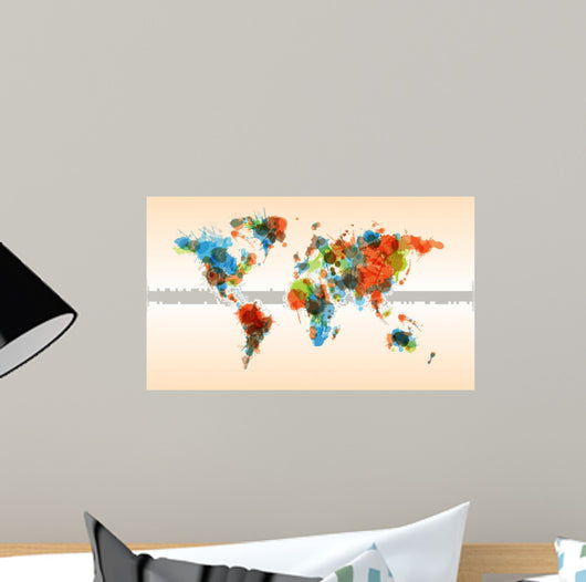 Grunge colorful world map 