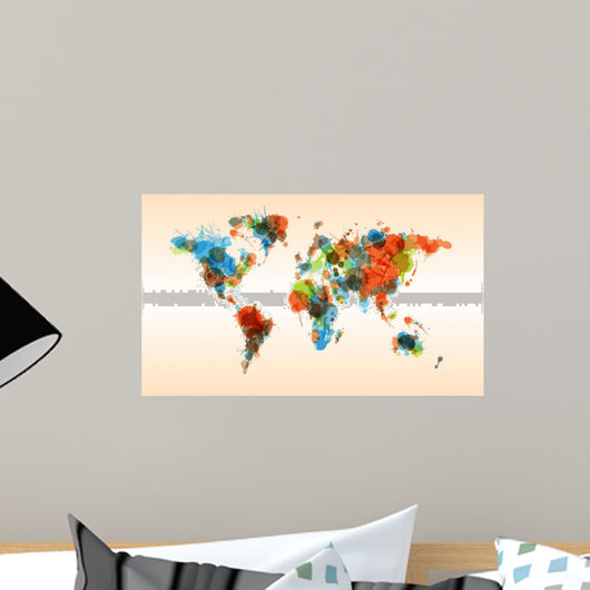 Grunge colorful world map 