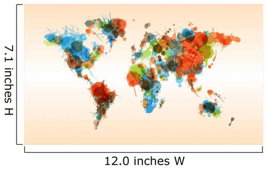Grunge colorful world map 