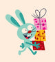bunny with presents Wall Decal