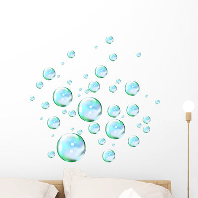 Liquid Bubbles Wall Decal shown on a wall