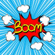 Boom with radial speed. comic speech bubble 