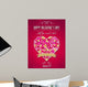 Red valentines day greeting card  with  heart and wishes text, 