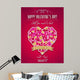 Red valentines day greeting card  with  heart and wishes text, 