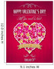 Red valentines day greeting card  with  heart and wishes text, 