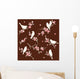 Bird on floral twig set Wall Decal