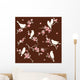 Bird on floral twig set Wall Decal