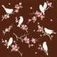 Bird on floral twig set Wall Decal