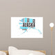 Alaska USA state map tag cloud Wall Decal