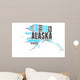 Alaska USA state map tag cloud Wall Decal