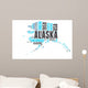 Alaska USA state map tag cloud Wall Decal