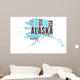 Alaska USA state map tag cloud Wall Decal