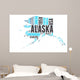 Alaska USA state map tag cloud Wall Decal