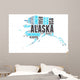 Alaska USA state map tag cloud Wall Decal