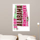 Alabama USA State Map Tag Cloud Wall Decal