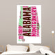 Alabama USA State Map Tag Cloud Wall Decal