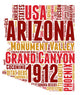 Arizona USA State Map Tag Cloud Wall Decal