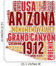 Arizona USA State Map Tag Cloud Wall Decal
