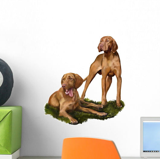 Two Dogs Hungarian Pointer-magyar Vizsla Wall Decal