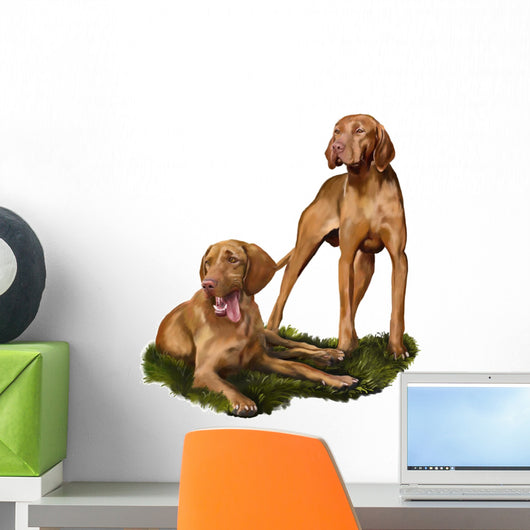 Two Dogs Hungarian Pointer-magyar Vizsla Wall Decal