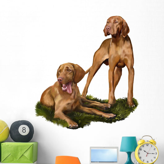 Two Dogs Hungarian Pointer-magyar Vizsla Wall Decal