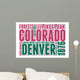 Colorado USA State Map Tag Cloud Wall Decal