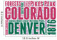 Colorado USA State Map Tag Cloud Wall Decal