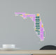 Florida USA State Map Tag Cloud Wall Decal