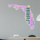 Florida USA State Map Tag Cloud Wall Decal