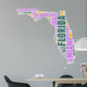 Florida USA State Map Tag Cloud Wall Decal