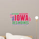 Iowa USA State Map Tag Cloud Wall Decal